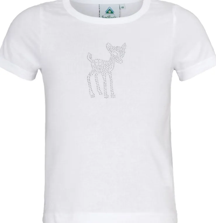 Isar-Trachten Mädchen T-Shirt "Rehkitz" mit Strass 52987 | Weiß
