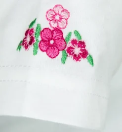 Isar-Trachten Mädchen T-Shirt "Reh" mit Stickerei 52766 | Weiß Pink