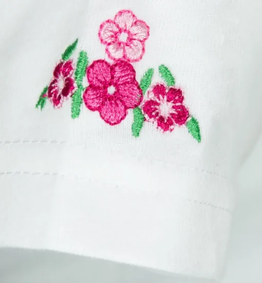 Isar-Trachten Mädchen T-Shirt "Reh" mit Stickerei 52766 | Weiß Pink