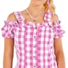 Karo Trachtenbluse Mandy - Rosa