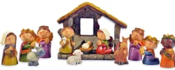 Kinder Krippenfiguren Set 12-tlg. mit Stall - 2,5-9,0 cm | 78356 - Weihnachtskrippe