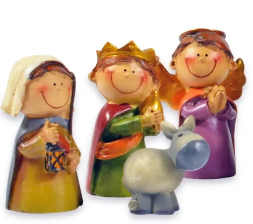 Kinder Krippenfiguren Set 12-tlg. mit Stall - 2,5-9,0 cm | 78356 - Weihnachtskrippe