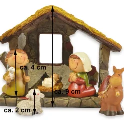 Kinder Krippenfiguren Set 12-tlg. mit Stall - 2,5-9,0 cm | 78356 - Weihnachtskrippe