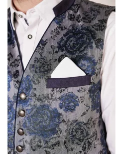 Krüger BUAM Trachten Weste "Dustin" 951466 | Grau Blau