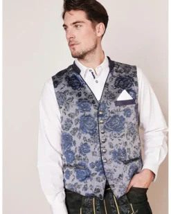 Krüger BUAM Trachten Weste "Dustin" 951466 | Grau Blau