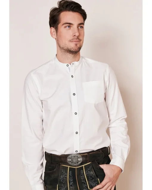 Krüger BUAM Trachtenhemd "Madoc" Slimfit 911667 | Weiß Hellblau