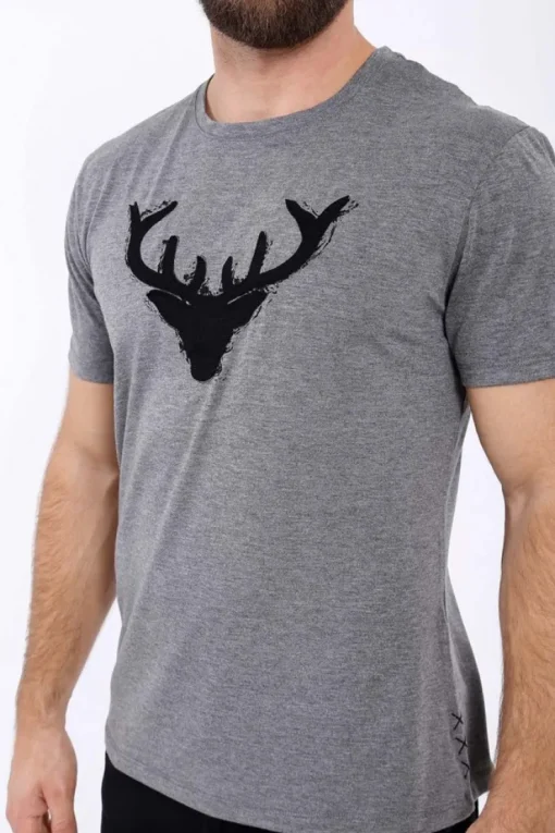 Krüger BUAM T-Shirt Wilder Hirsch - Grau