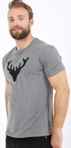 Krüger BUAM T-Shirt Wilder Hirsch - Grau