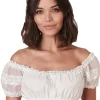 Krüger Carmen Dirndlbluse "Ebony" mit Spitze | Ecru