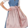 Krüger Collection Damen Dirndl Pia - Blau Rosé 70cm