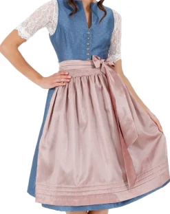 Krüger Collection Damen Dirndl Pia - Blau Rosé 70cm