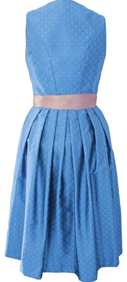 Krüger Collection Damen Dirndl Pia - Blau Rosé 70cm