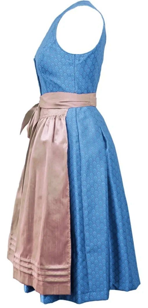 Krüger Collection Damen Dirndl Pia - Blau Rosé 70cm