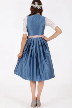 Krüger Collection Damen Dirndl Pia - Blau Rosé 70cm