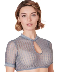 Krüger Collection Dirndlbluse "Bernarda" Kurzarm 216367 | Hellblau