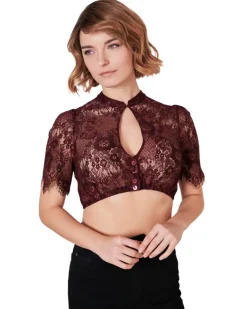 Krüger Collection Dirndlbluse "Teona" Halbarm 213166 | Bordeaux