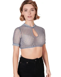 Krüger Collection Dirndlbluse "Bernarda" Kurzarm 216367 | Hellblau
