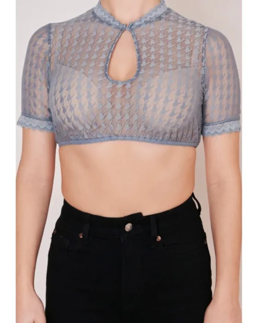 Krüger Collection Dirndlbluse "Bernarda" Kurzarm 216367 | Hellblau