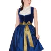 Krüger Collection Samt Dirndl "Carlotta" 112266 | Blau 70cm