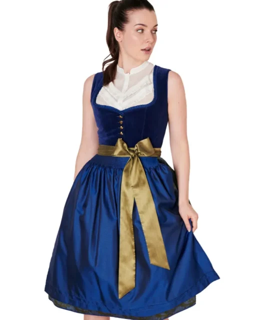 Krüger Collection Samt Dirndl "Carlotta" 112266 | Blau 70cm