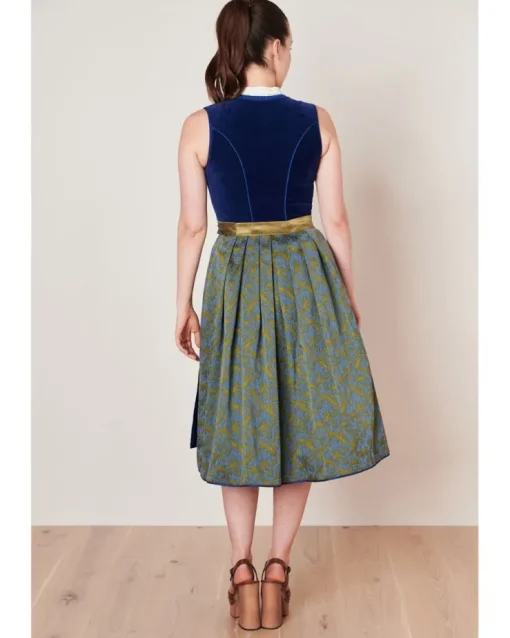Krüger Collection Samt Dirndl "Carlotta" 112266 | Blau 70cm