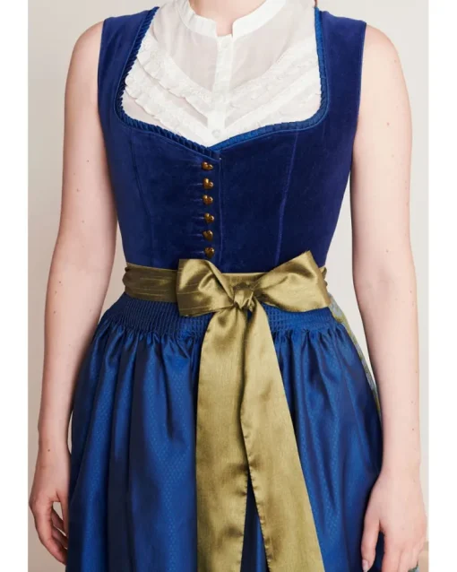 Krüger Collection Samt Dirndl "Carlotta" 112266 | Blau 70cm