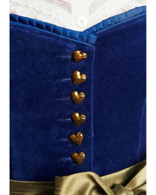 Krüger Collection Samt Dirndl "Carlotta" 112266 | Blau 70cm