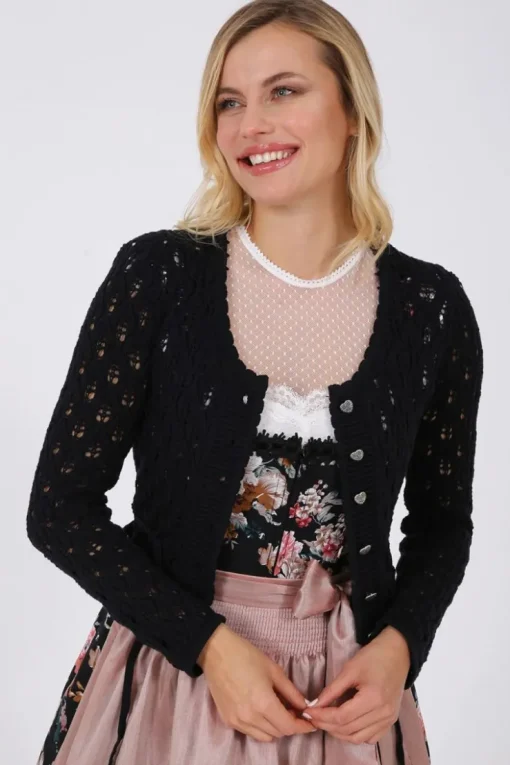Krüger Damen Trachten Strickjacke "Florentine" 38701 | Schwarz