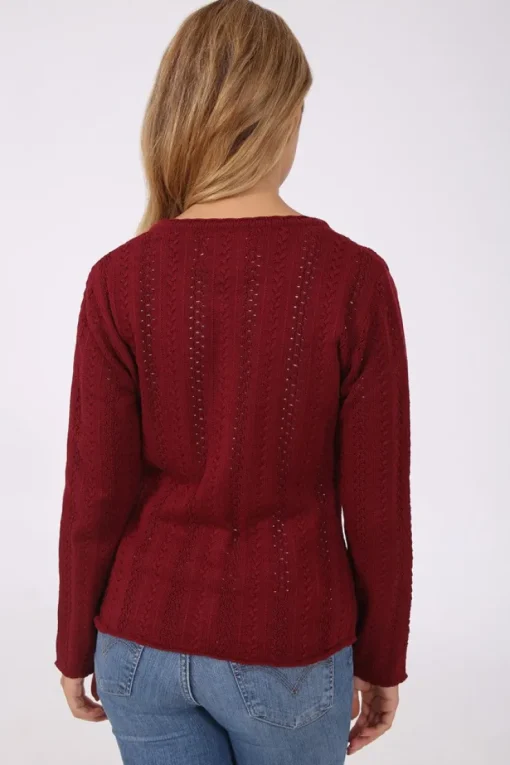 Krüger Damen Trachtenjacke "Augusta" mit Lochstickerei | Bordeaux Rot
