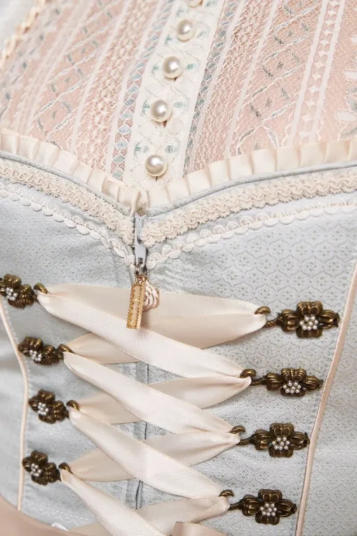 Krüger Dirndl "Dalina" Spitzenschürze 412465 | Hellblau Creme 50cm