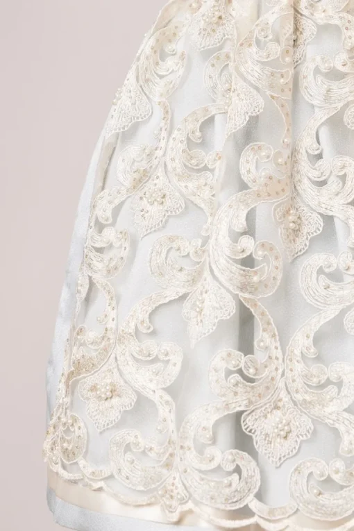 Krüger Dirndl "Dalina" Spitzenschürze 412465 | Hellblau Creme 50cm