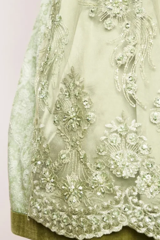 Krüger Dirndl "Gesia" mit Spitzenschürze 111065 | Hellgrün 70cm