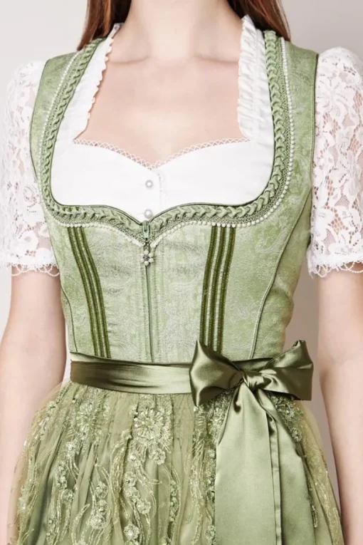 Krüger Dirndl "Gesia" mit Spitzenschürze 111065 | Hellgrün 70cm