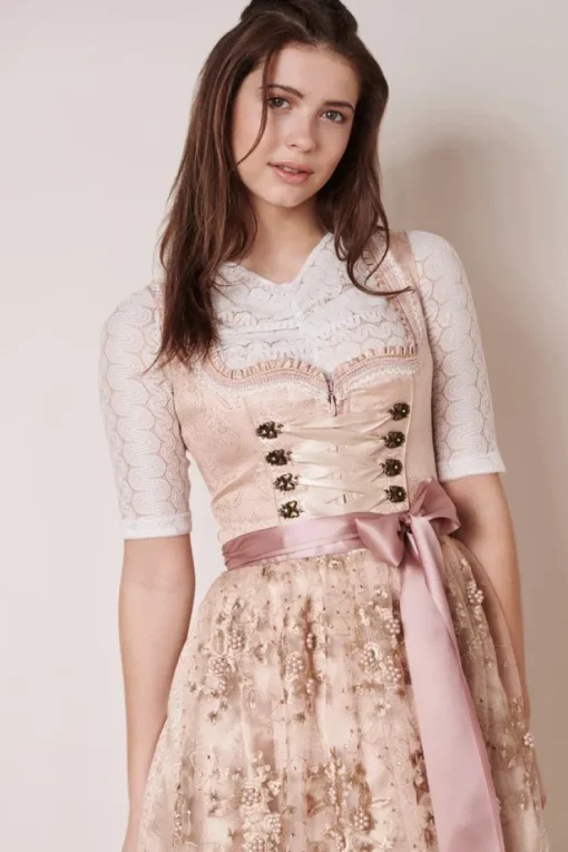 Krüger Dirndl "Kailia" Spitzenschürze 417565 | Rosa 50cm