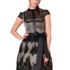 Krüger Dirndl "Loreen" mit Spitzenschürze 412365 | Anthrazit Schwarz - 60cm