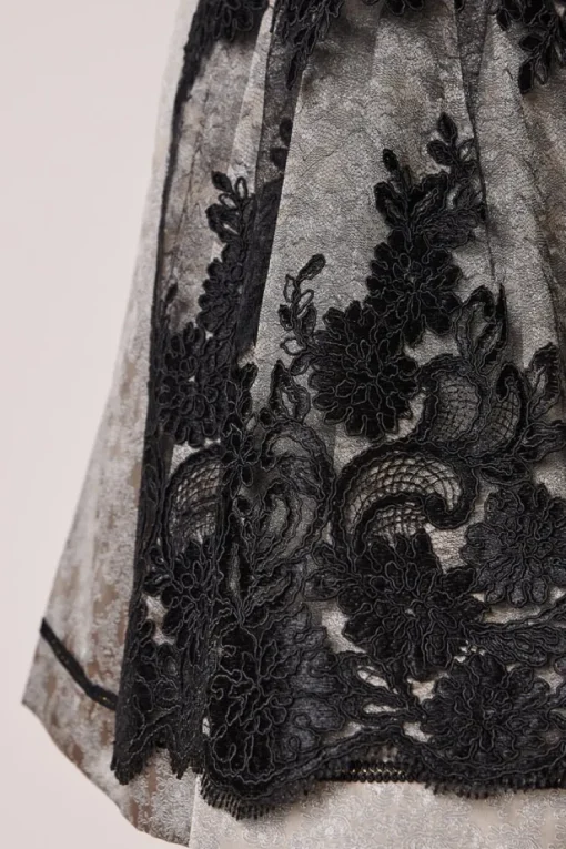 Krüger Dirndl "Loreen" mit Spitzenschürze 412365 | Anthrazit Schwarz - 60cm