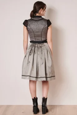 Krüger Dirndl "Loreen" mit Spitzenschürze 412365 | Anthrazit Schwarz - 60cm