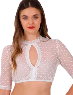 Krüger Dirndlbluse "Kiana" mit Lochausschnitt 037182 | Ecru