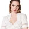 Krüger Dirndlbluse "Tori" Traditionell Halbarm 211165 | Weiß