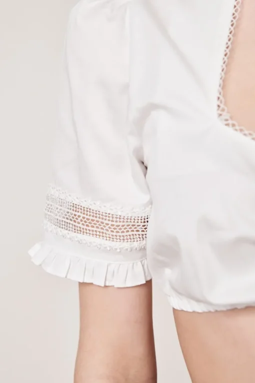 Krüger Dirndlbluse "Tori" Traditionell Halbarm 211165 | Weiß