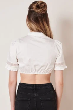 Krüger Dirndlbluse "Tori" Traditionell Halbarm 211165 | Weiß