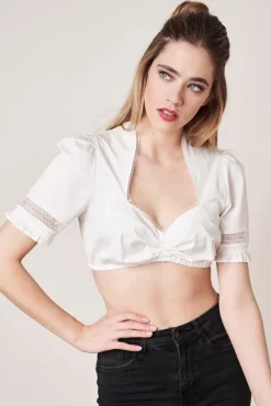 Krüger Dirndlbluse "Tori" Traditionell Halbarm 211165 | Weiß