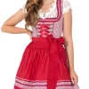 Krüger MADL Damen Dirndl "Zea" 046375 | Bordeaux Rot 50cm