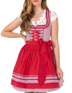 Krüger MADL Damen Dirndl "Zea" 046375 | Bordeaux Rot 50cm