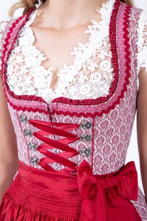 Krüger MADL Damen Dirndl "Zea" 046375 | Bordeaux Rot 50cm