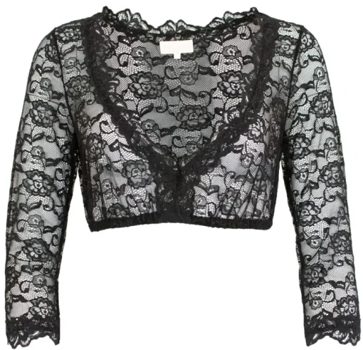 Krüger MADL Damen Dirndlbluse Cassandra 3/4 Arm - Schwarz