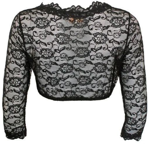 Krüger MADL Damen Dirndlbluse Cassandra 3/4 Arm - Schwarz