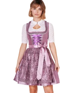 Krüger MADL Dirndl "Kalila" mit Spitzenschürze 419367 | Lila 50cm