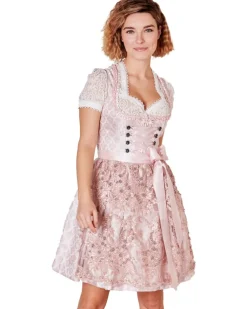 Krüger MADL Dirndl "Lia" mit Spitzenschürze 415767 | Rose 50cm