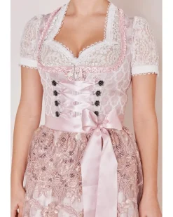 Krüger MADL Dirndl "Lia" mit Spitzenschürze 415767 | Rose 50cm